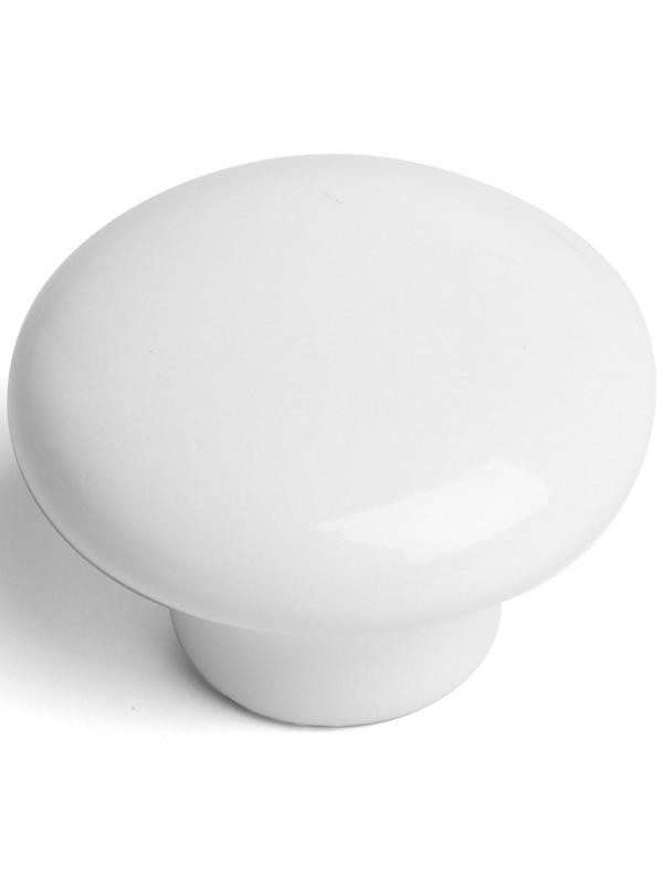 Ручка-кнопка BOWL Ceramics 002, керамическая, белая