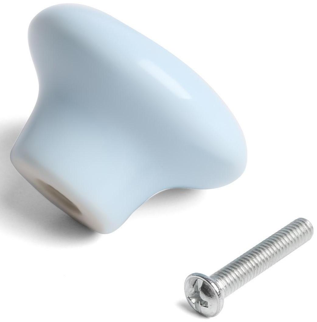 Ручка-кнопка BOWL Ceramics 002, керамическая, голубая