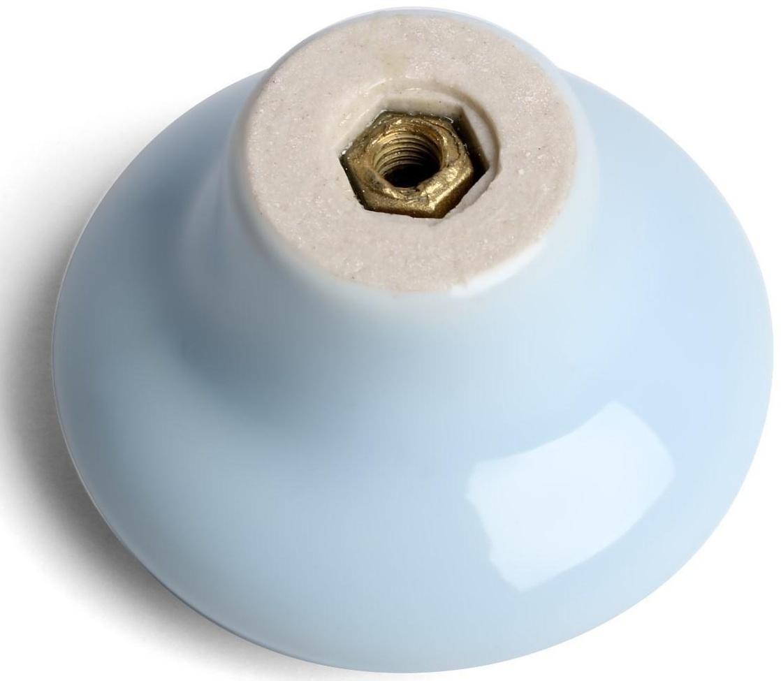 Ручка-кнопка BOWL Ceramics 002, керамическая, голубая