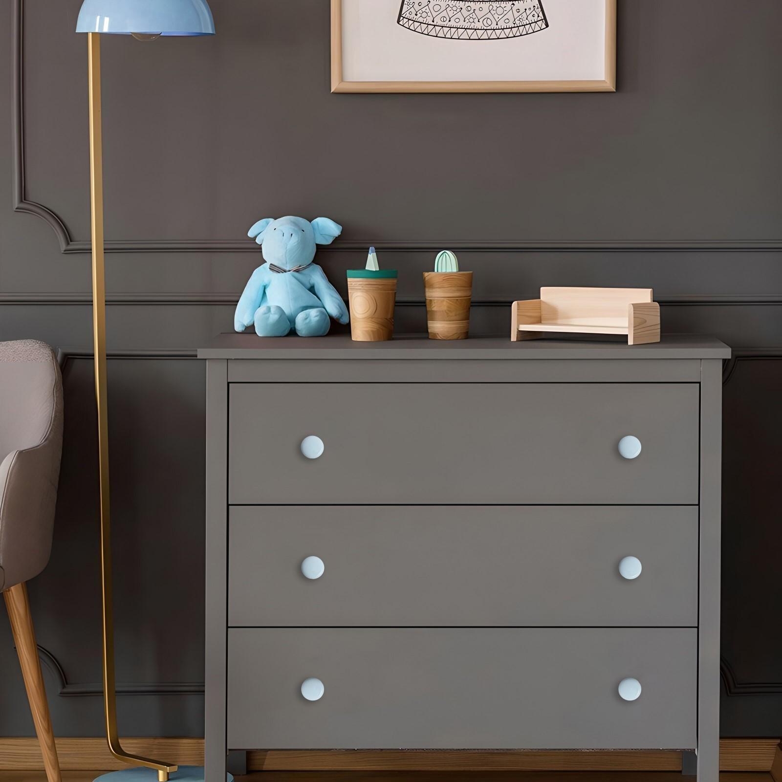 Ручка-кнопка BOWL Ceramics 002, керамическая, голубая