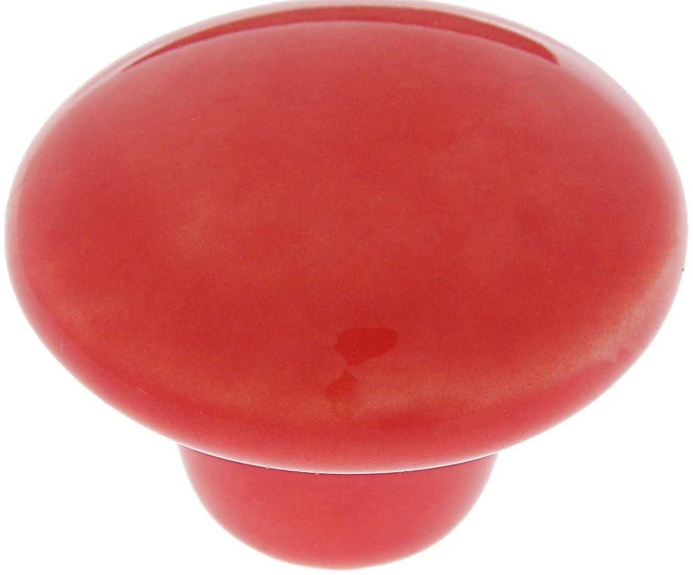 Ручка-кнопка BOWL Ceramics 002, d=38, керамическая, красная