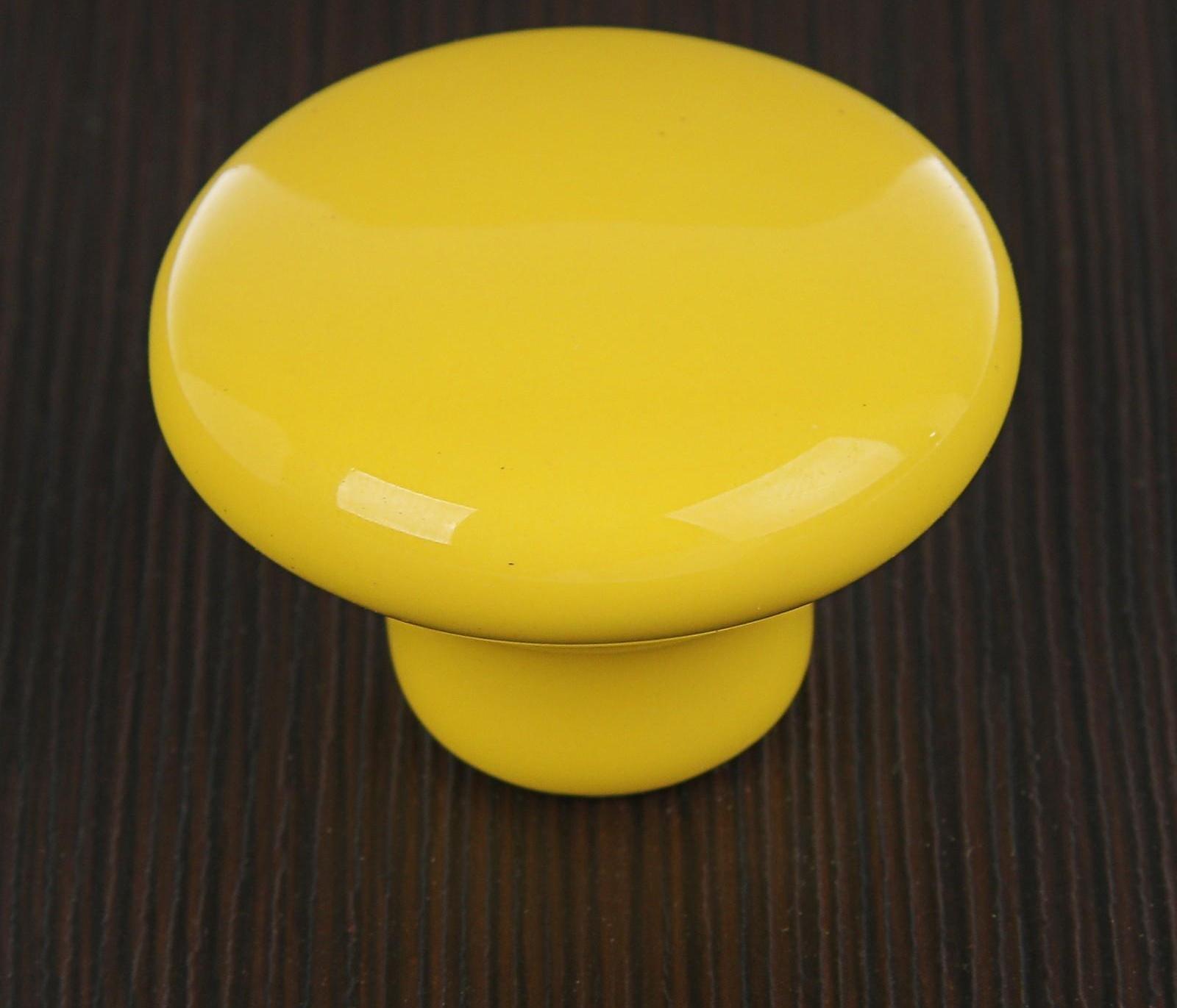 Ручка-кнопка BOWL Ceramics 002, керамическая, желтая