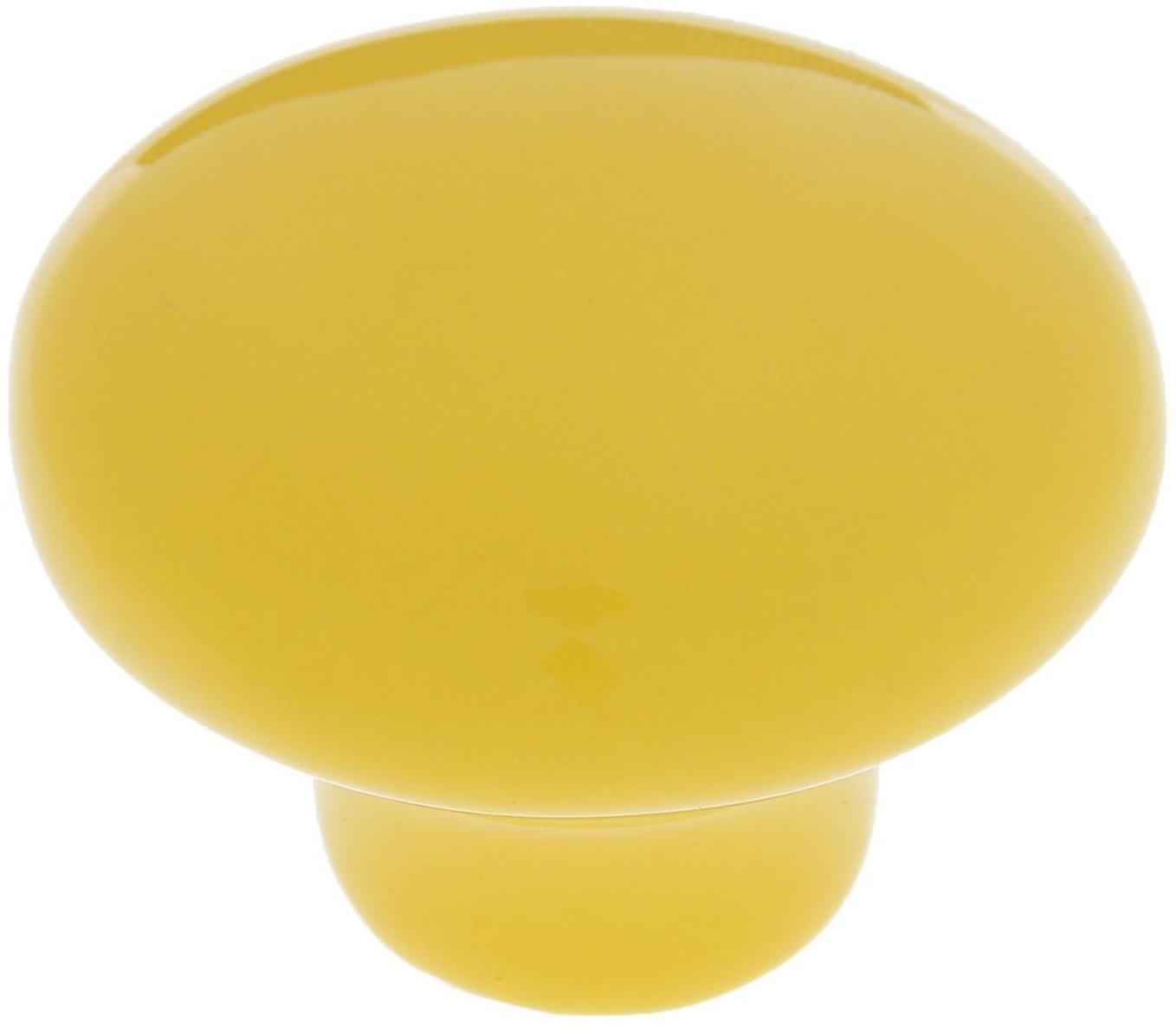 Ручка-кнопка BOWL Ceramics 002, керамическая, желтая