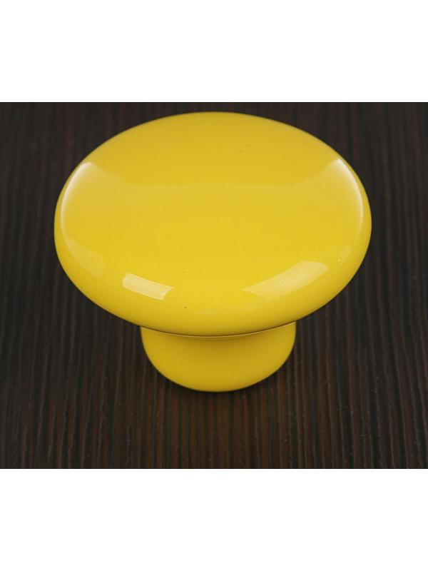Ручка-кнопка BOWL Ceramics 002, керамическая, желтая