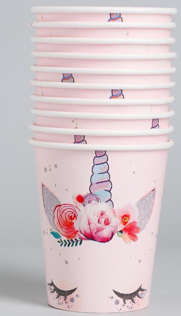 Стакан бумажный «Единорог», мордочка, 250 мл