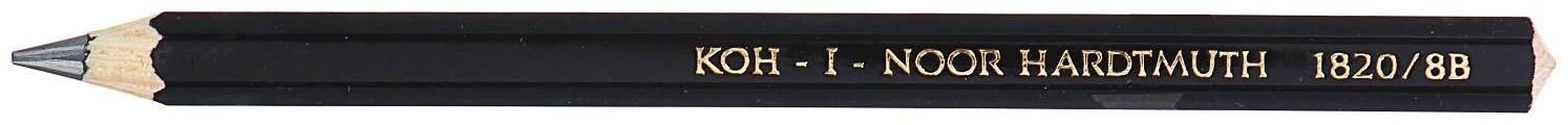 Карандаш утолщенный чернографитный 5.6 мм, Koh-I-Noor Jumbo Black Star 1820 8B, L=175 мм