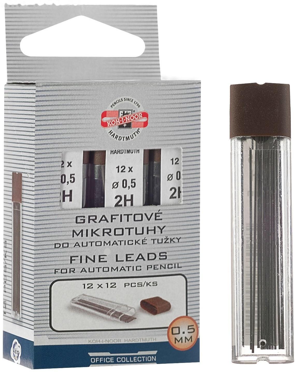Грифели для механических карандашей 0.5 мм, Koh-I-Noor 4152 2Н, 12 штук, в футляре