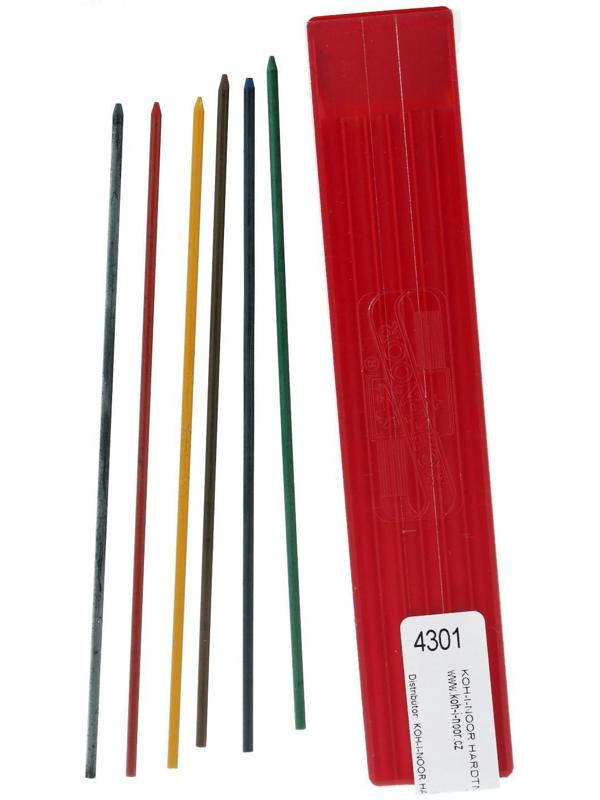 Набор цветных грифелей для цанговых карандашей 2.0 мм, 6 штук Koh-I-Noor 4301