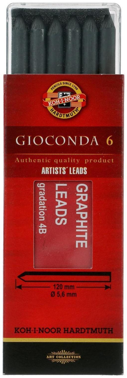 Набор стержней для графики Koh-I-Noor 4865 4В, диаметр грифеля 5.6 мм, длина грифеля 120 мм, 6 штук в наборе