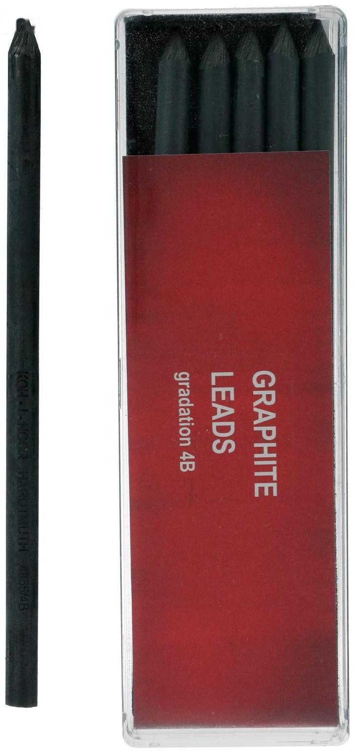 Набор стержней для графики Koh-I-Noor 4865 4В, диаметр грифеля 5.6 мм, длина грифеля 120 мм, 6 штук в наборе