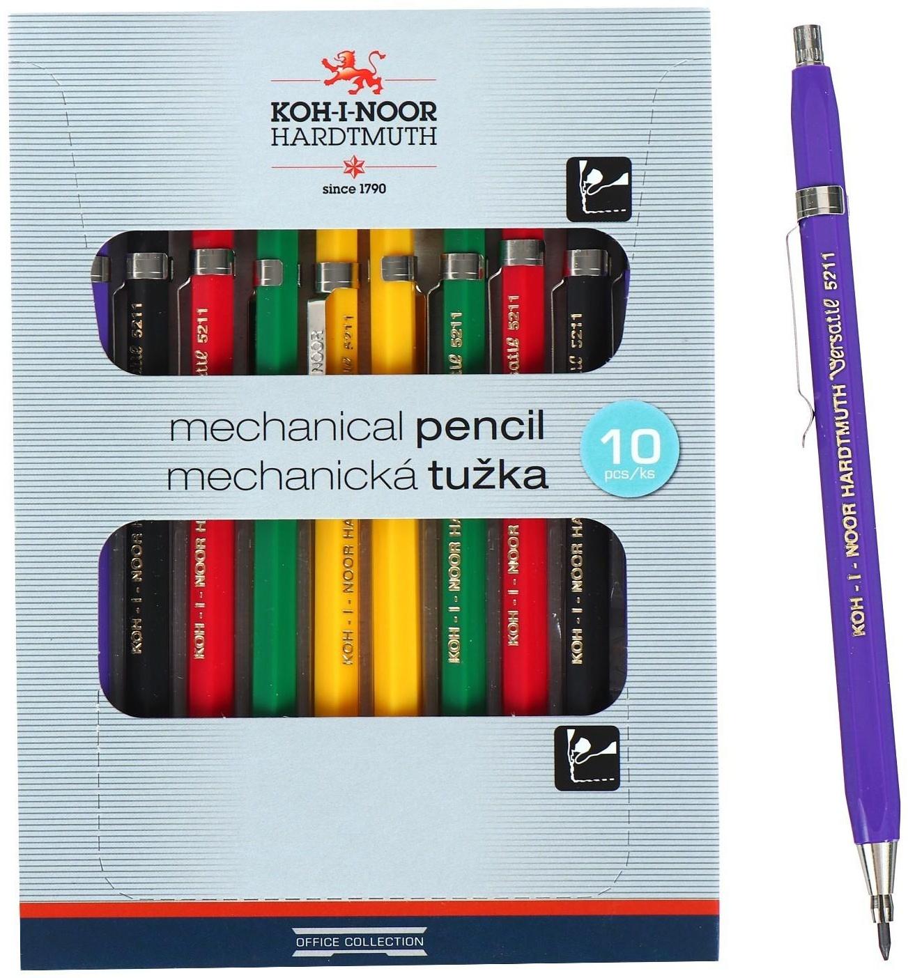 Карандаш цанговый 2.0 мм Koh-I-Noor 5211CN Versatil, металл/пластик, с клипом