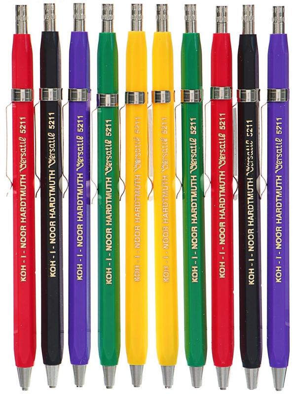 Карандаш цанговый 2.0 мм Koh-I-Noor 5211CN Versatil, металл/пластик, с клипом