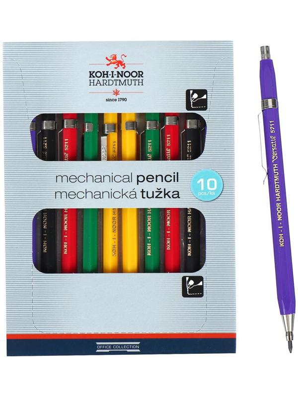 Карандаш цанговый 2.0 мм Koh-I-Noor 5211CN Versatil, металл/пластик, с клипом