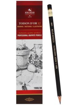Карандаш профессиональный чернографитный 2.5 мм, Koh-I-Noor 1900 3В, L=175 мм