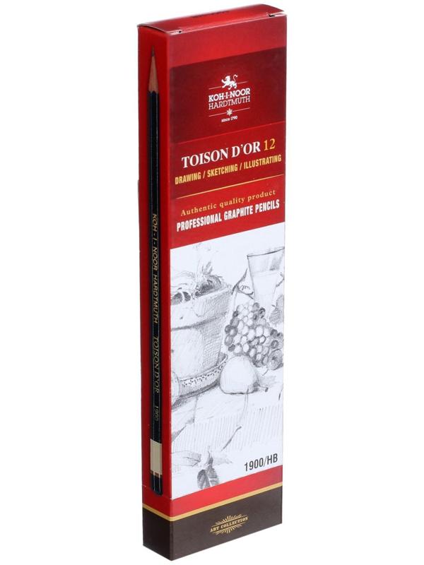 Карандаш профессиональный чернографитный 2.0 мм, Koh-I-Noor 1900 НВ, L=175 мм