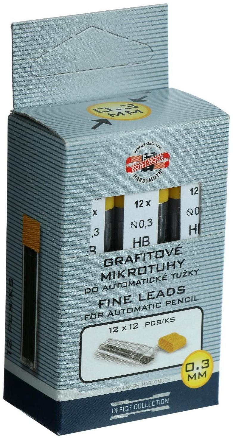 Грифели для механических карандашей 0.3 мм, Koh-I-Noor 4132 НВ, 12 штук, в футляре
