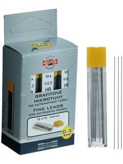 Грифели для механических карандашей 0.3 мм, Koh-I-Noor 4132 НВ, 12 штук, в футляре