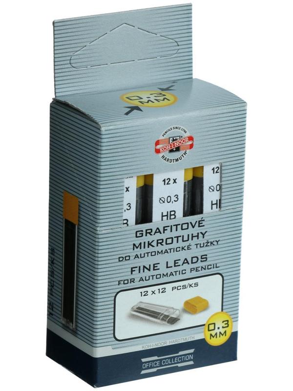 Грифели для механических карандашей 0.3 мм, Koh-I-Noor 4132 НВ, 12 штук, в футляре