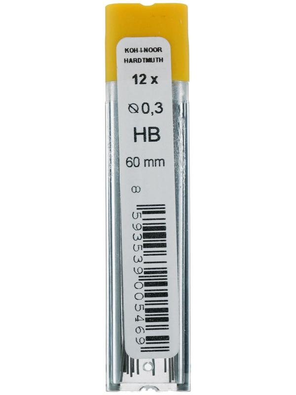 Грифели для механических карандашей 0.3 мм, Koh-I-Noor 4132 НВ, 12 штук, в футляре