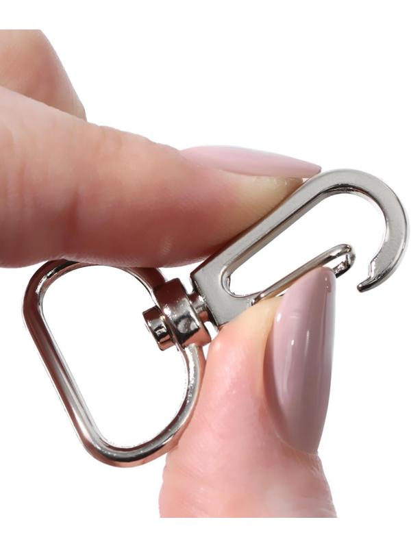 Карабин металлический, 40 × 25 мм / 21 × 2 мм, 10 шт, цвет серебряный