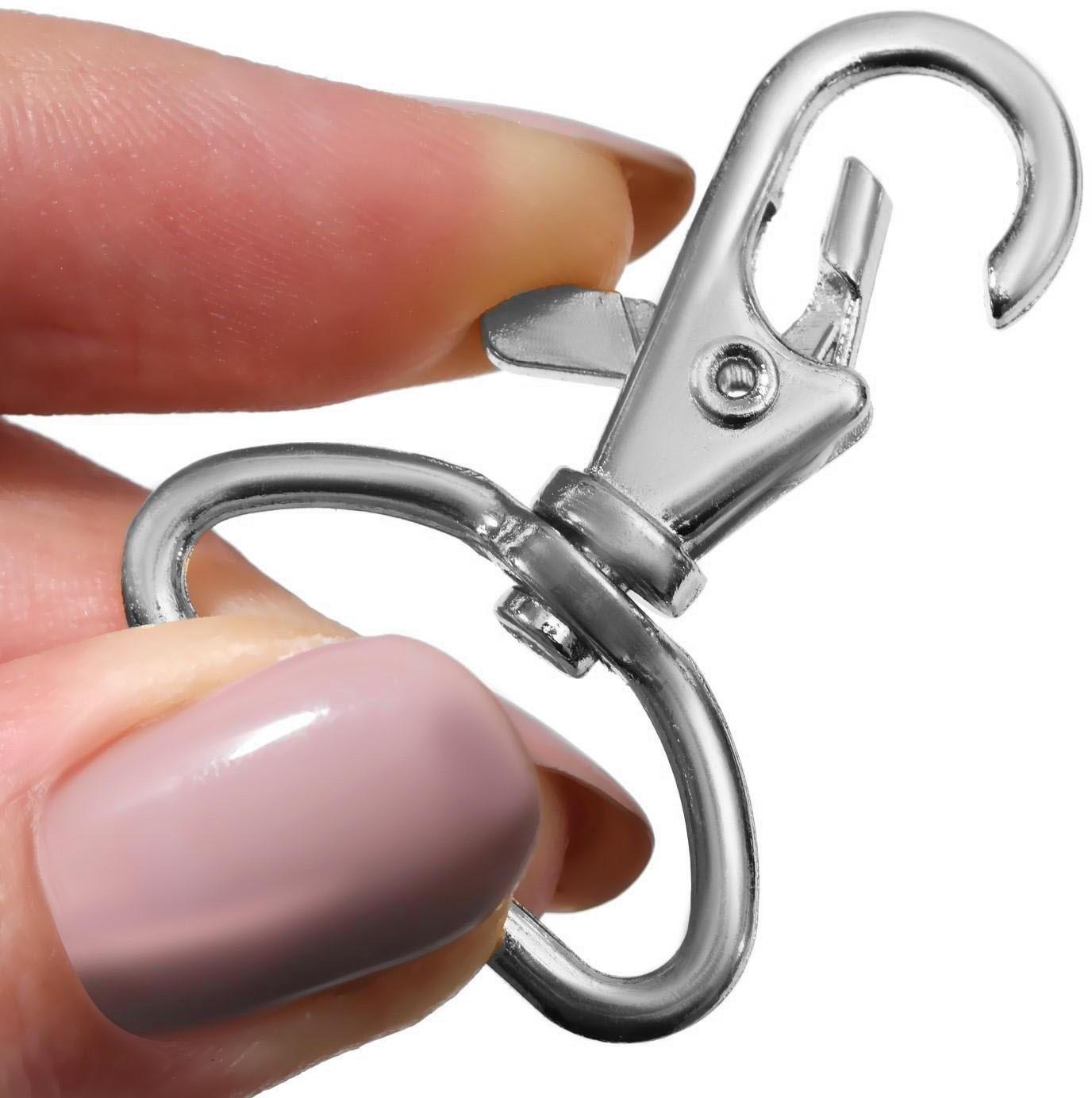 Карабин металлический, 41 × 30 мм / 25 × 2 мм, 10 шт, цвет серебряный