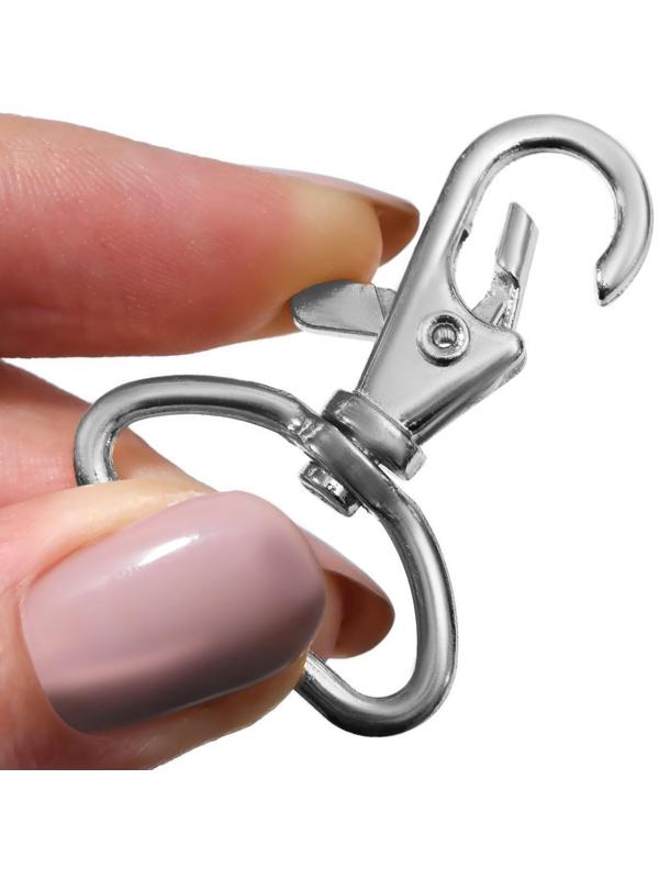 Карабин металлический, 41 × 30 мм / 25 × 2 мм, 10 шт, цвет серебряный