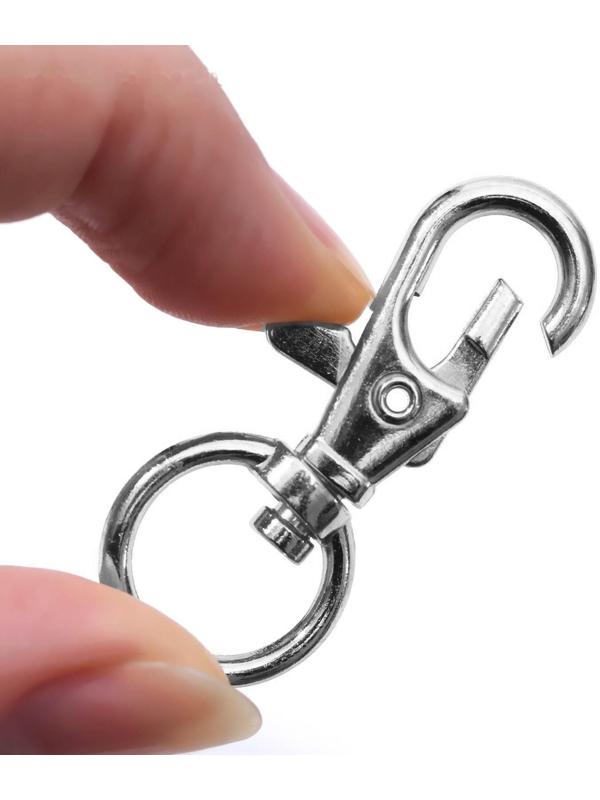 Карабин металлический, 40 × 18 мм / 12 × 2,3 мм, 10 шт, цвет серебряный