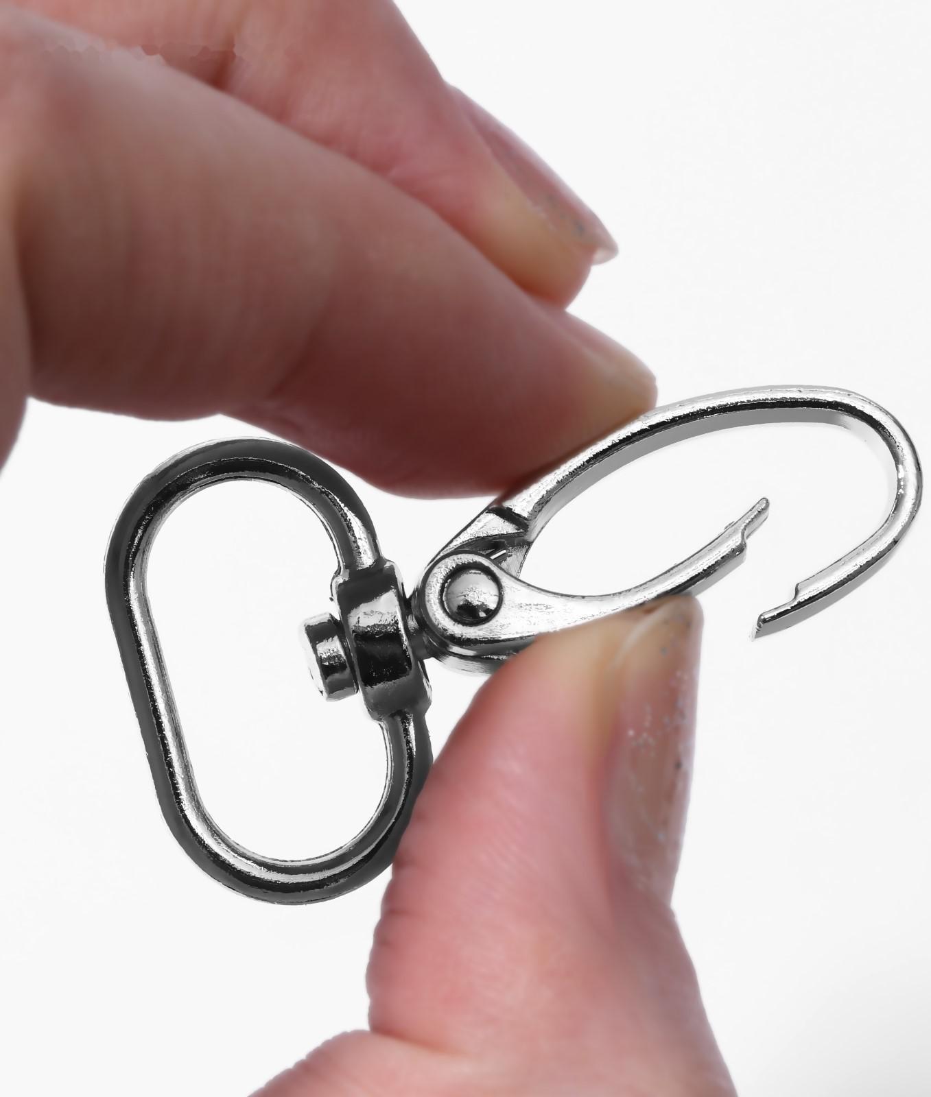 Карабин металлический, 44 × 25 мм / 20 × 2,2 мм, 10 шт, цвет серебряный