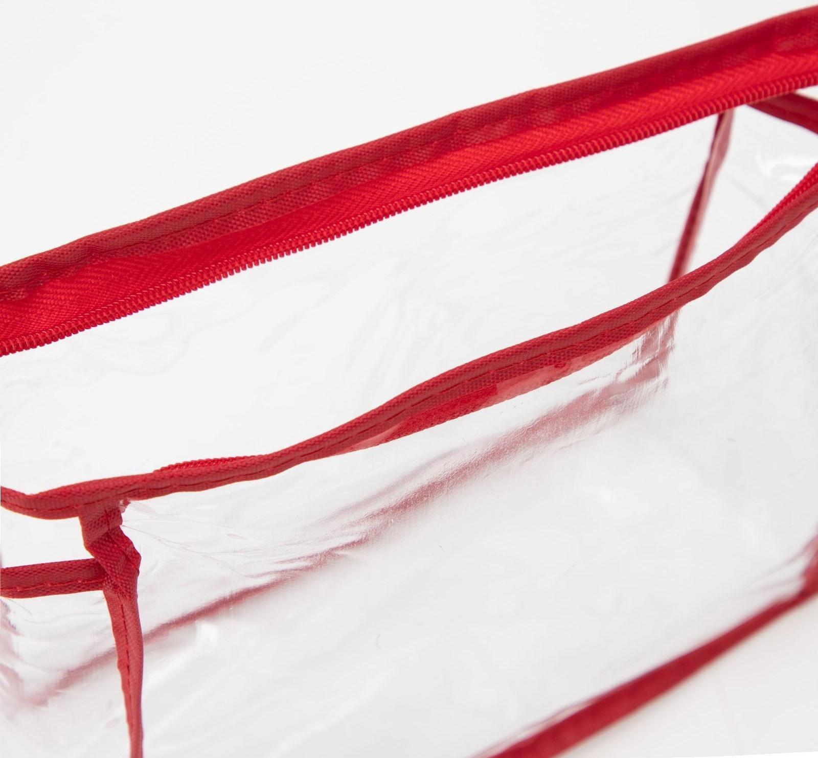 Косметичка на молнии, цвет красный