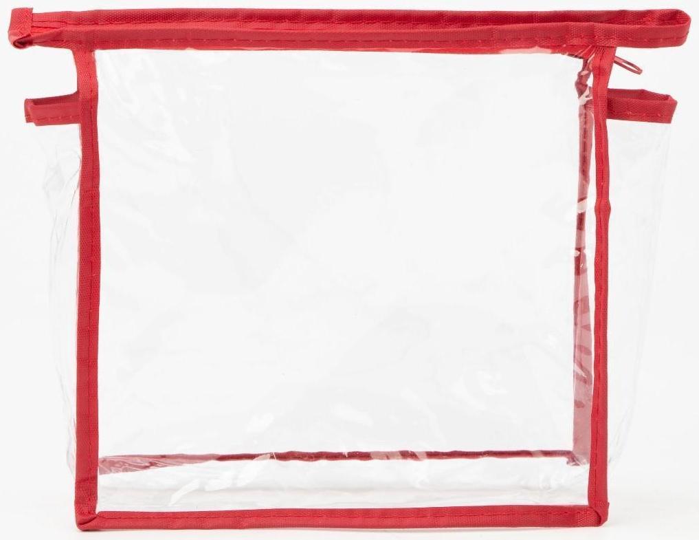 Косметичка на молнии, цвет красный