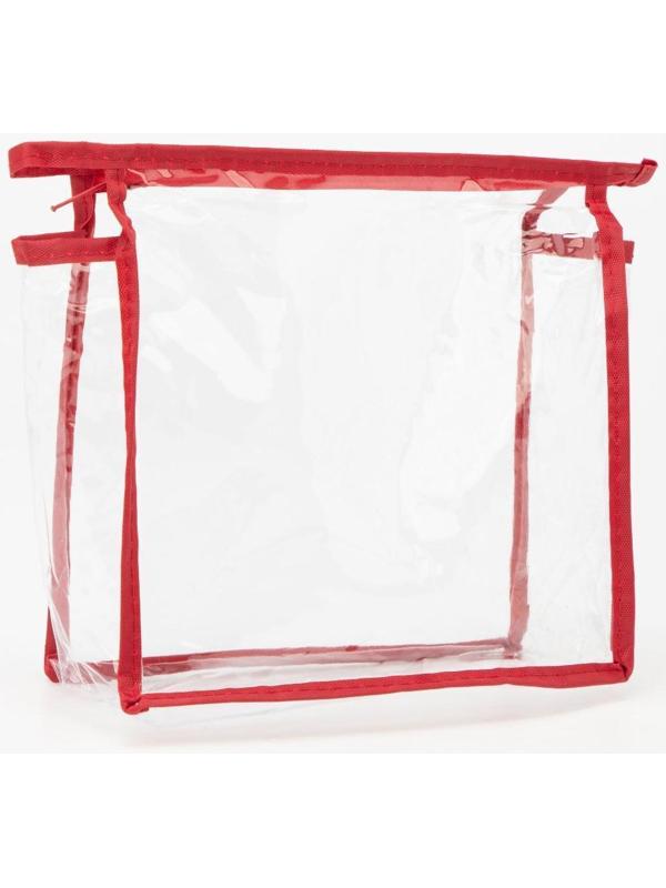 Косметичка на молнии, цвет красный