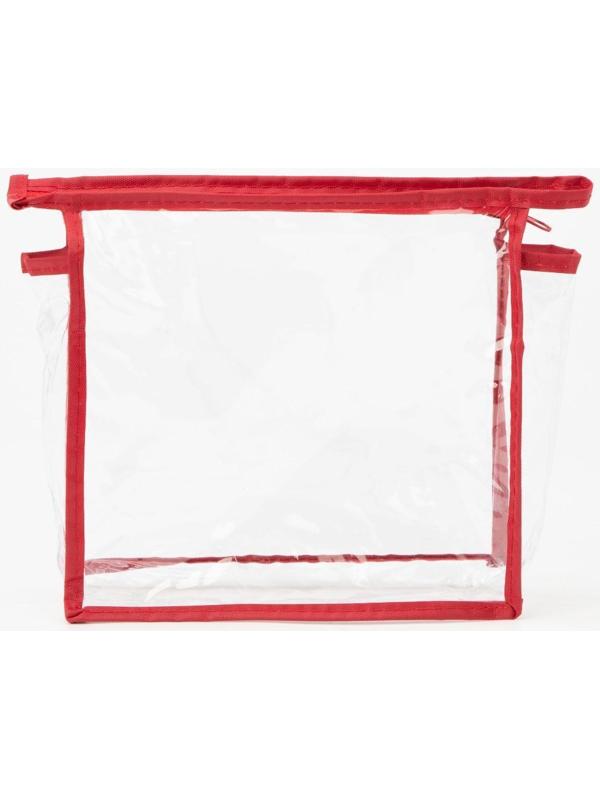 Косметичка на молнии, цвет красный