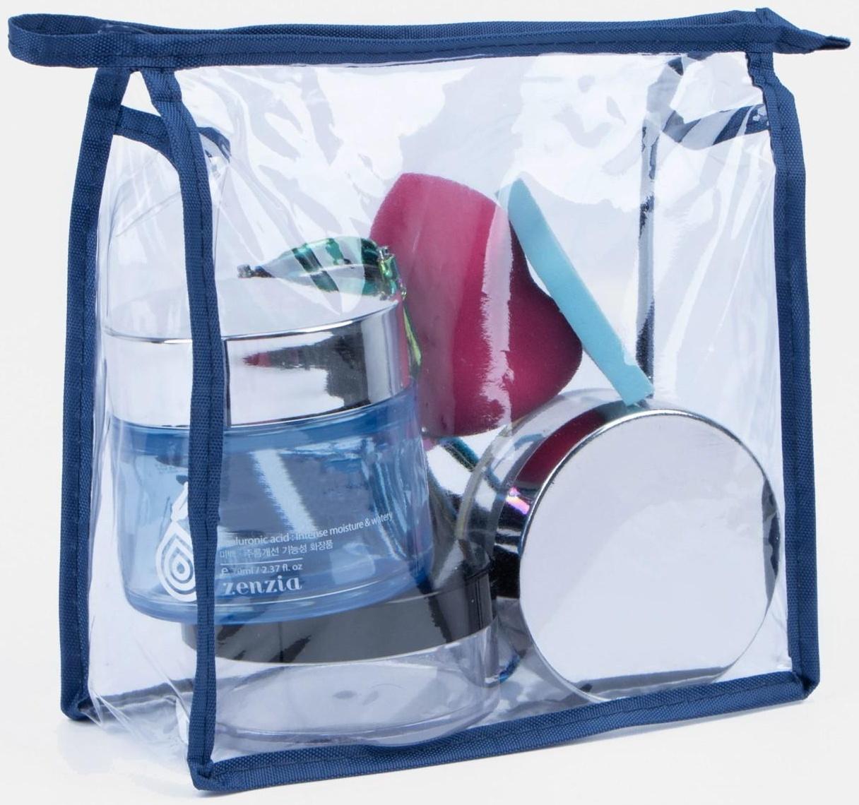 Косметичка на молнии, цвет синий