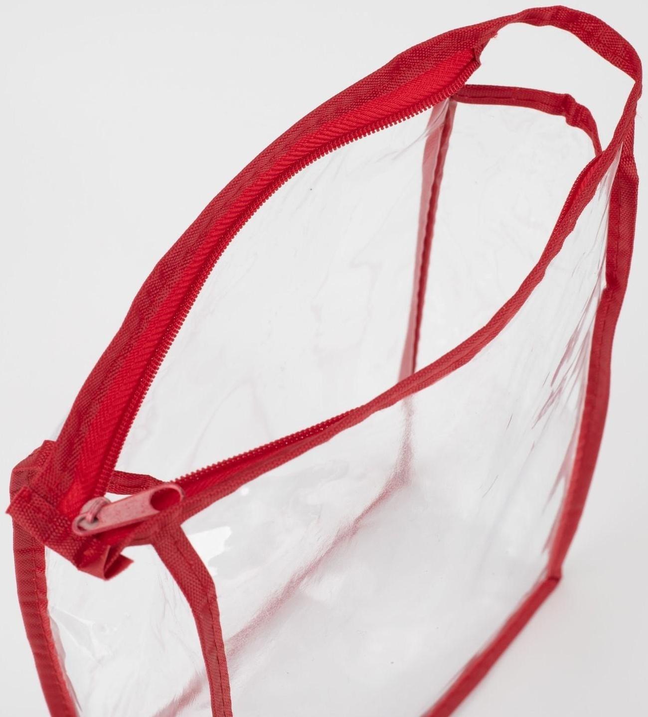 Косметичка на молнии, цвет красный