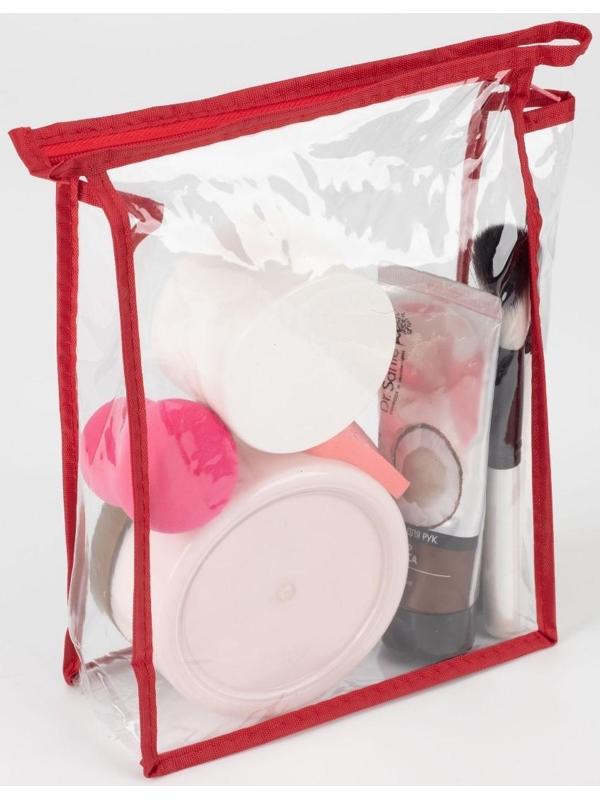 Косметичка на молнии, цвет красный