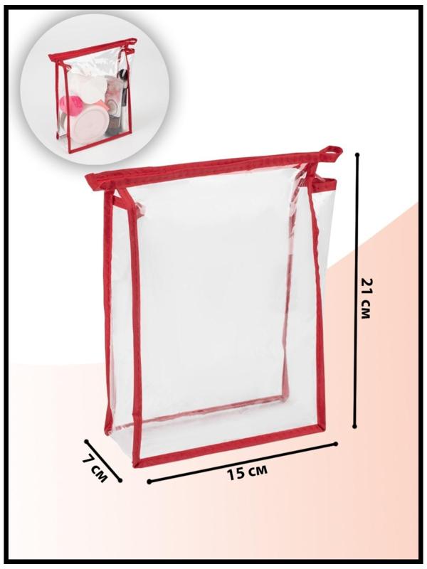 Косметичка на молнии, цвет красный