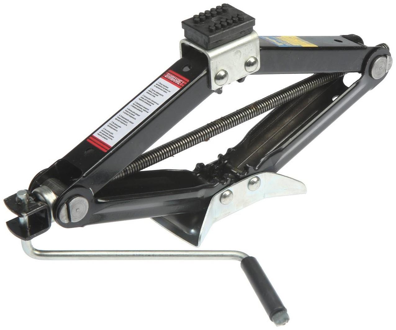 Домкрат ромбический ТУНДРА, с резиновой опорой, высота подъема 100 - 400 мм, 1 тонна