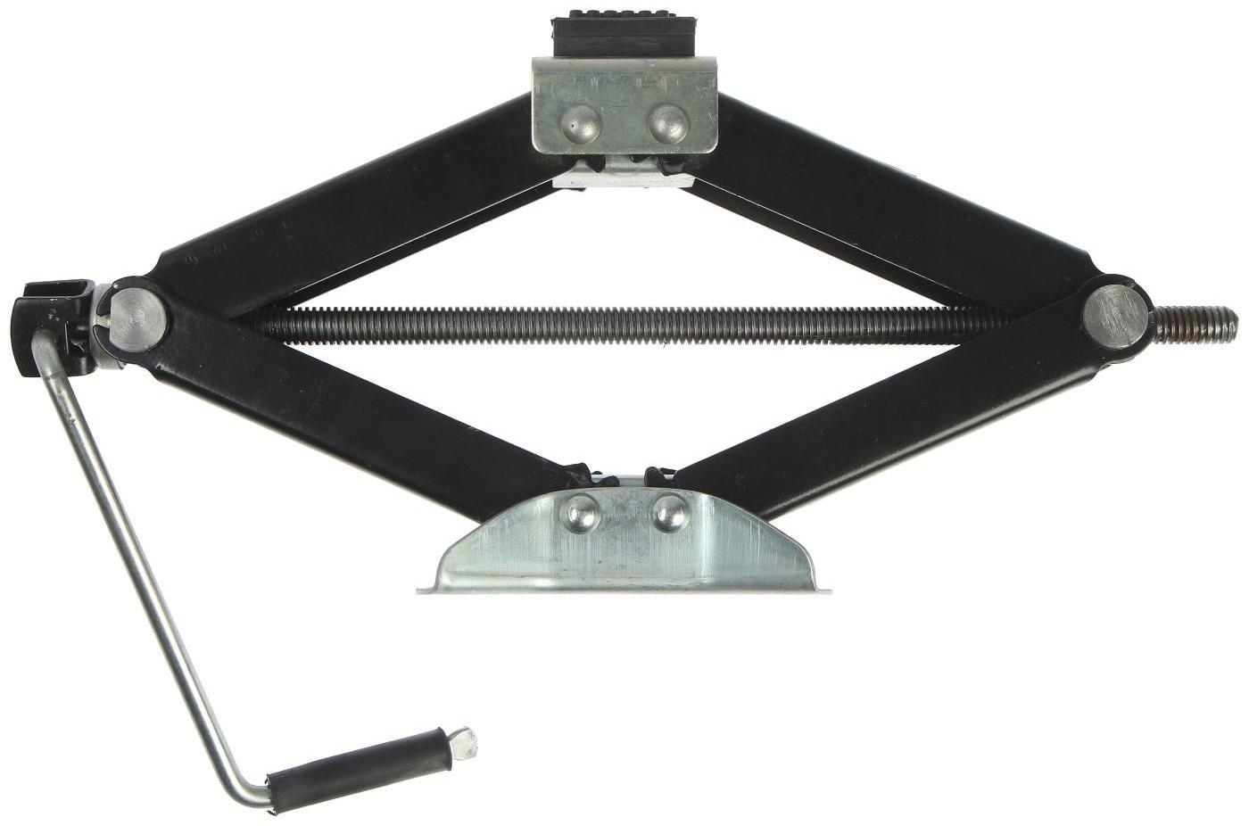 Домкрат ромбический ТУНДРА, с резиновой опорой, высота подъема 100 - 400 мм, 2 тонны