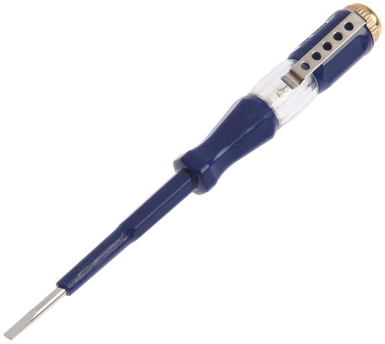 Отвертка индикаторная ТУНДРА, пластиковая рукоятка, 140 мм