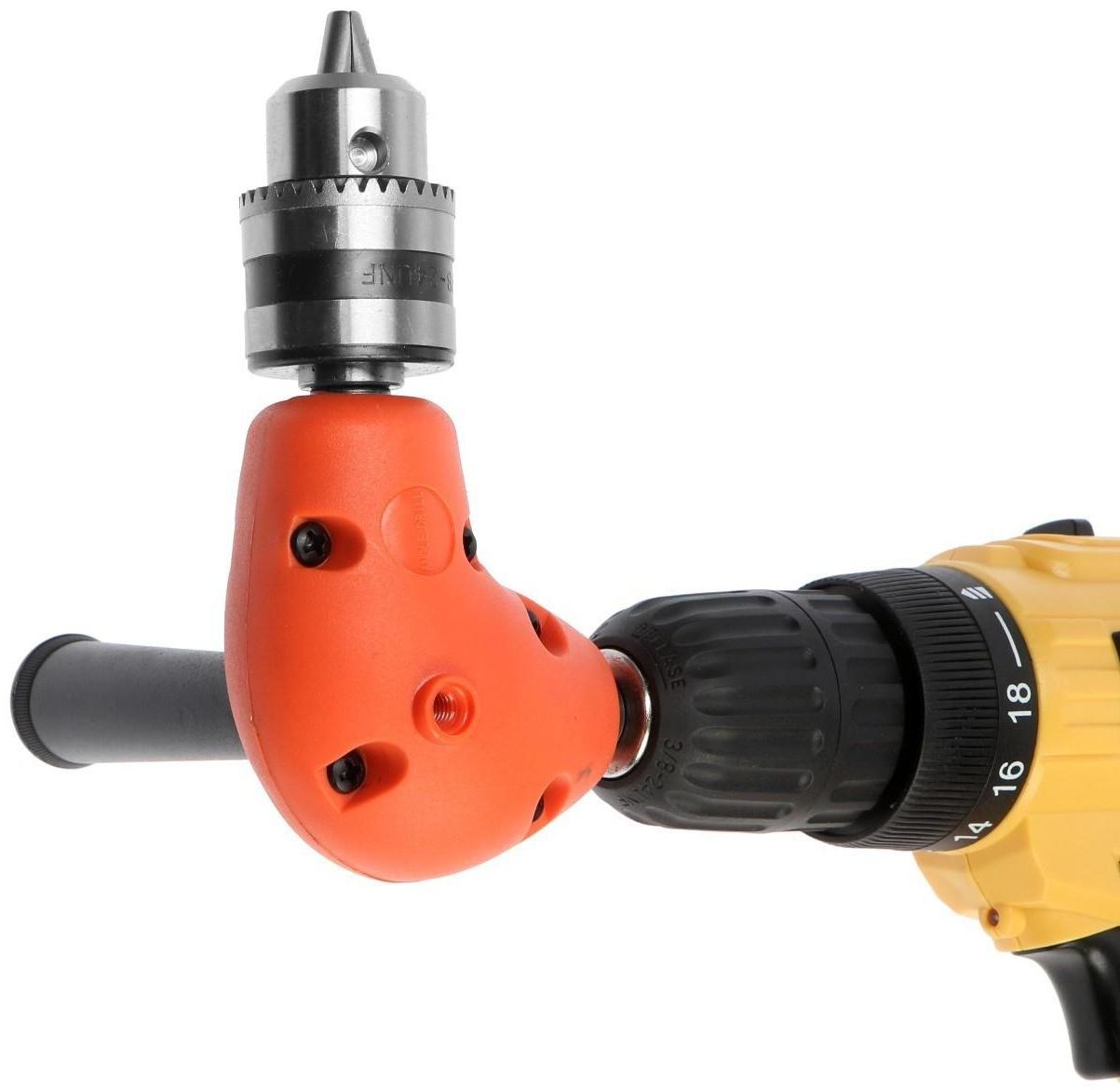 Адаптер угловой для дрели ТУНДРА, с патроном 1.5 - 10 мм