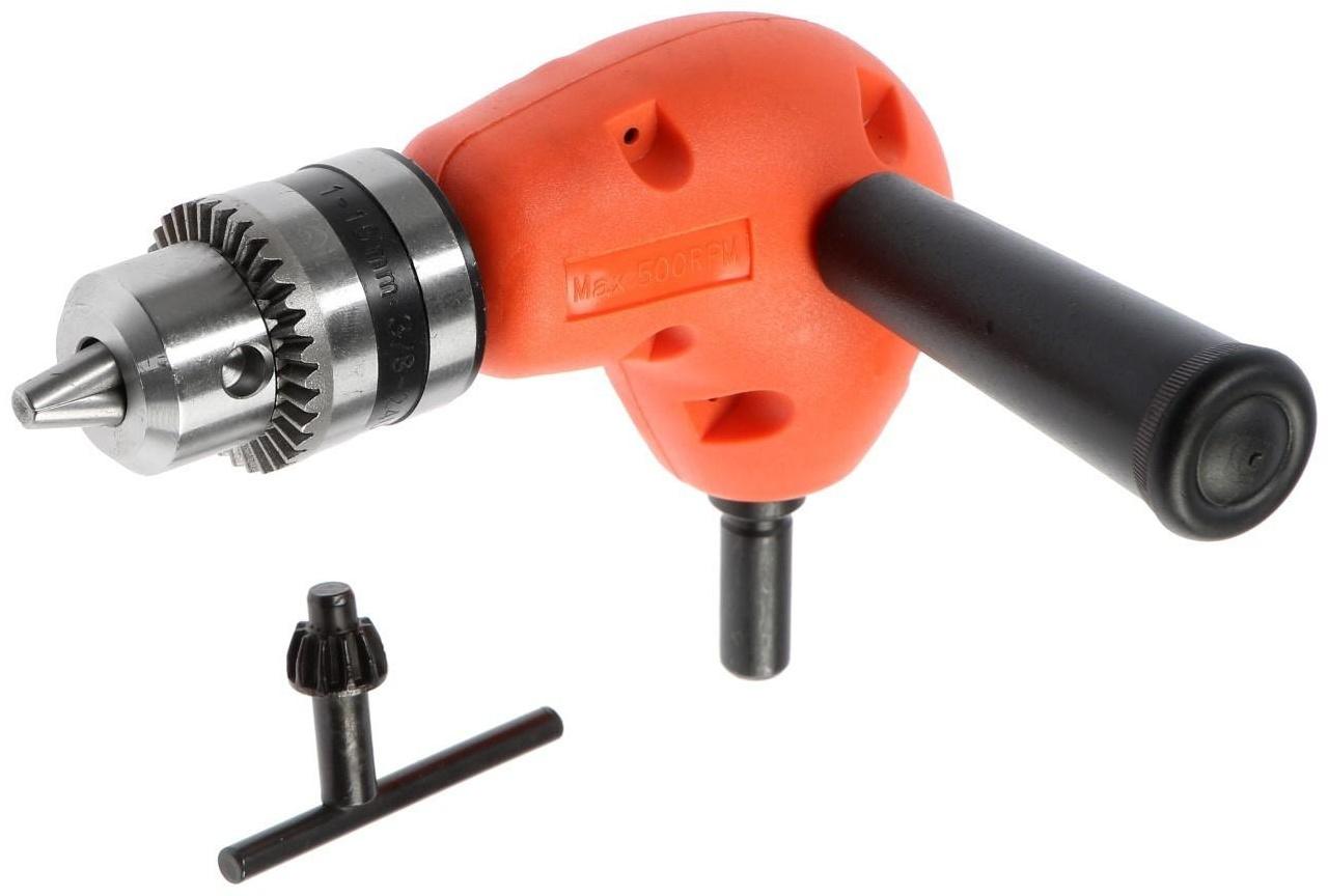 Адаптер угловой для дрели ТУНДРА, с патроном 1.5 - 10 мм