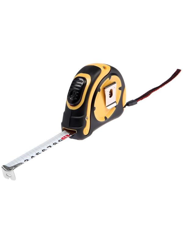 Рулетка ТУНДРА, двухкомпонентный корпус, автостоп, 7.5 м х 25 мм