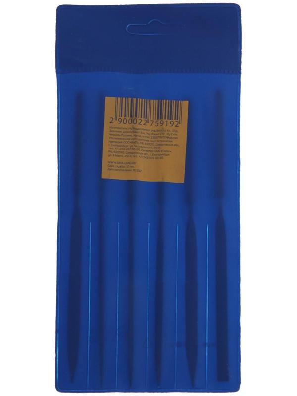 Набор надфилей алмазных ТУНДРА, обрезиненные рукоятки, 50 х 140 х 3 мм, 6 шт.