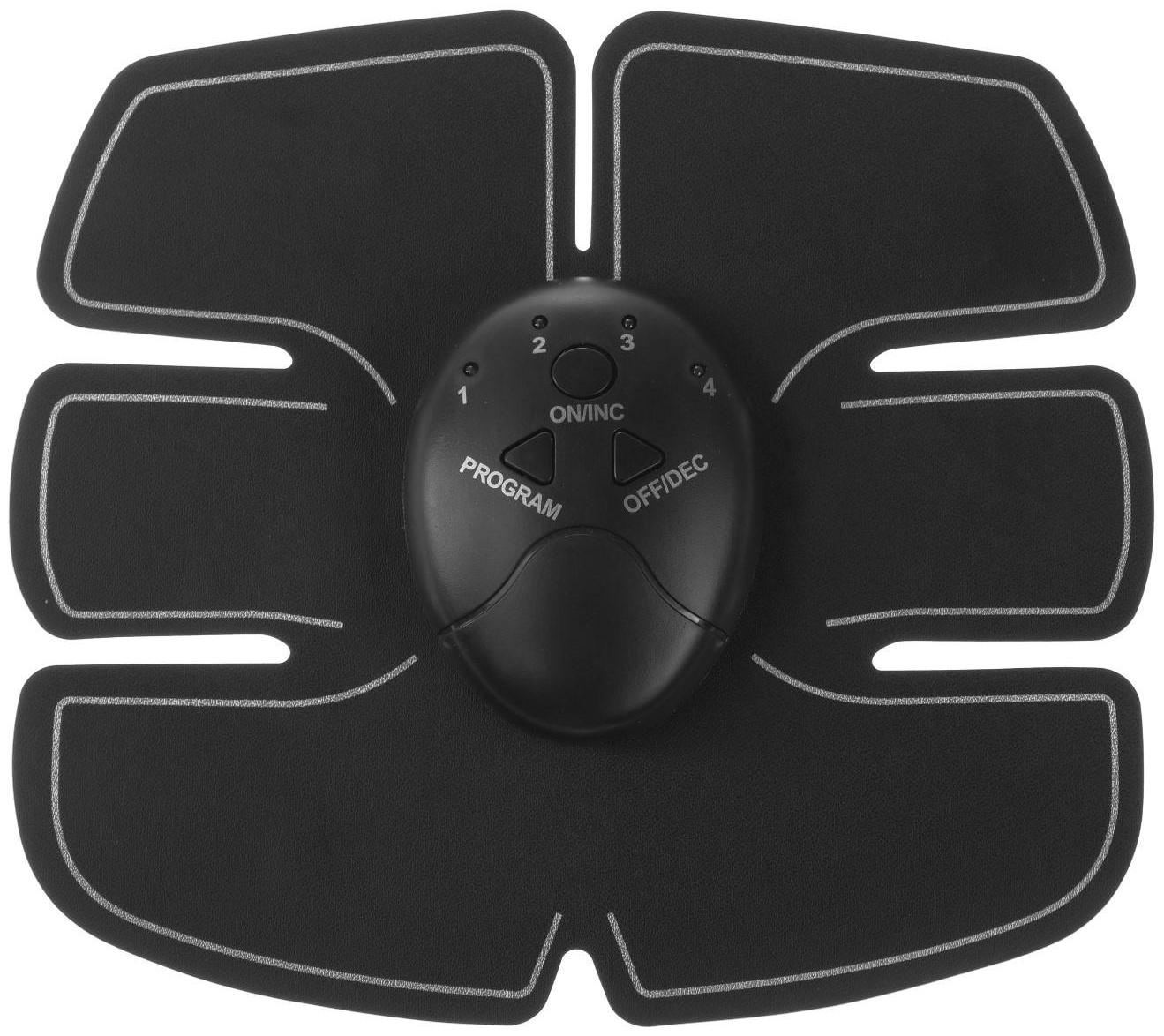 Массажёр для пресса Luazon LMZ-052, 6 режимов, 2хААА (не в комплекте), чёрный