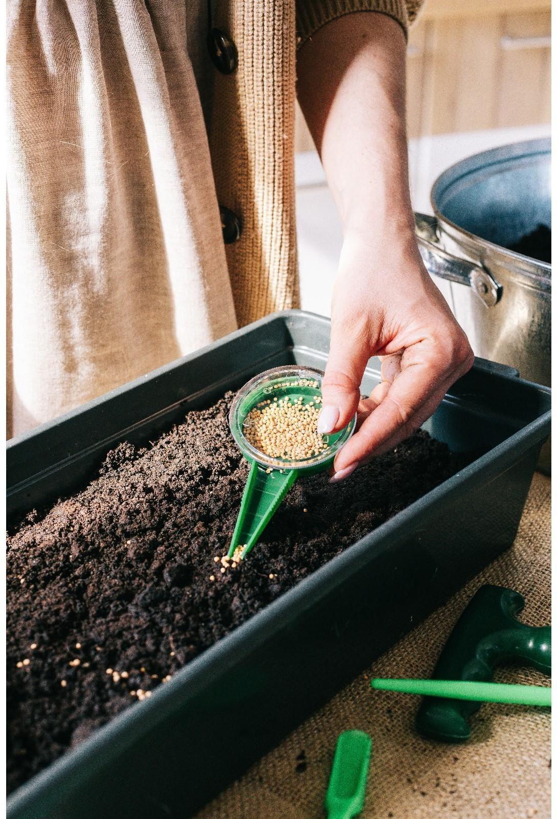 Сеялка для семян, ручная, длина 12 см, пластик