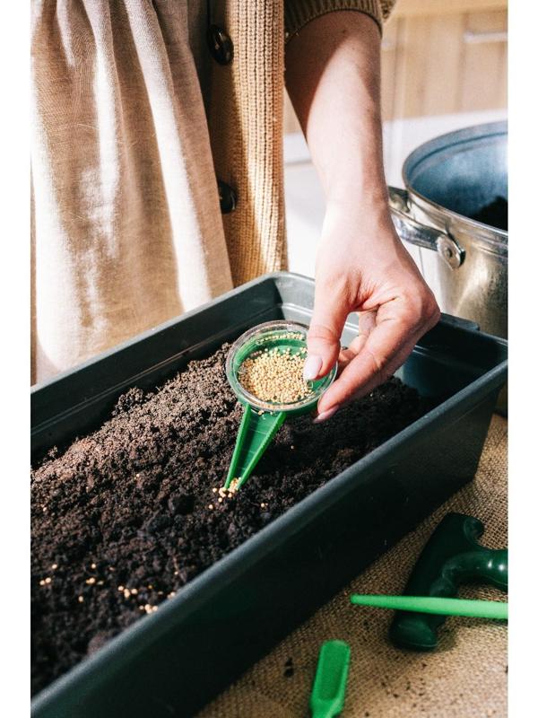 Сеялка для семян, ручная, длина 12 см, пластик