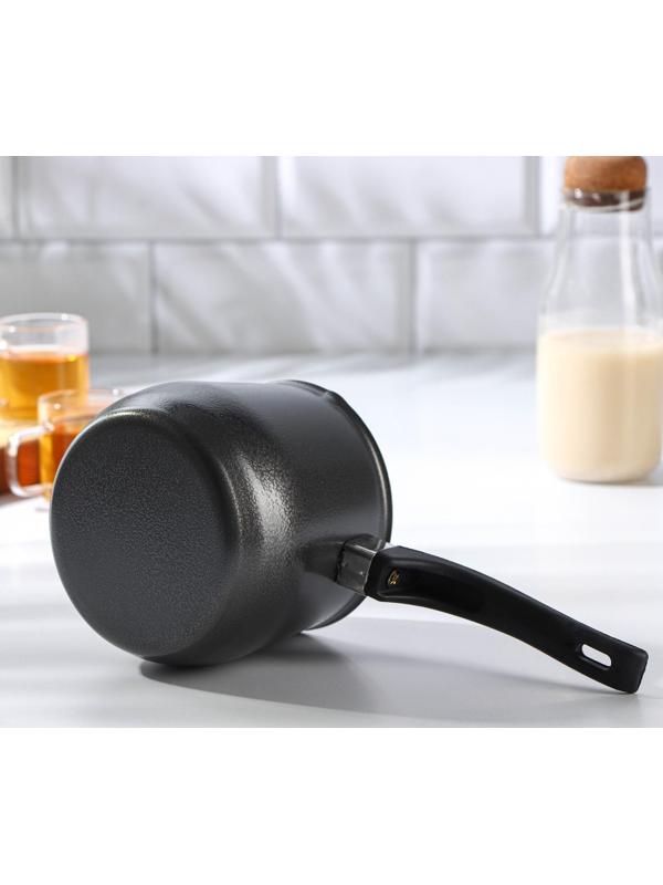 Турка «Мортен», 900 мл, 23,5×11,5×10,5 см, пластиковая ручка, антипригарное покрытие, цвет чёрный