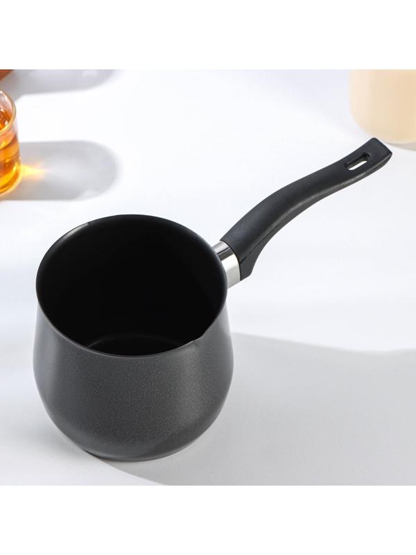 Турка «Мортен», 900 мл, 23,5×11,5×10,5 см, пластиковая ручка, антипригарное покрытие, цвет чёрный