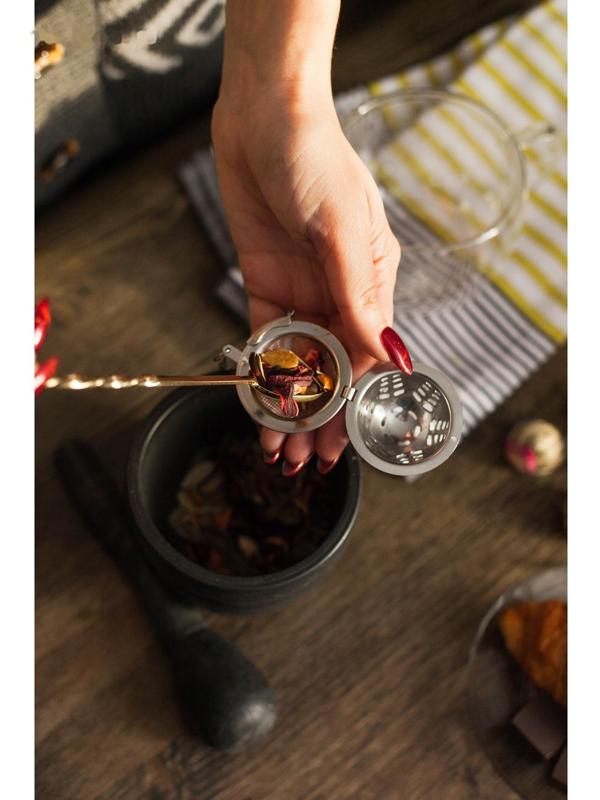 Ситечко для чая Доляна «Ёлочка», 4,5 см, на цепочке