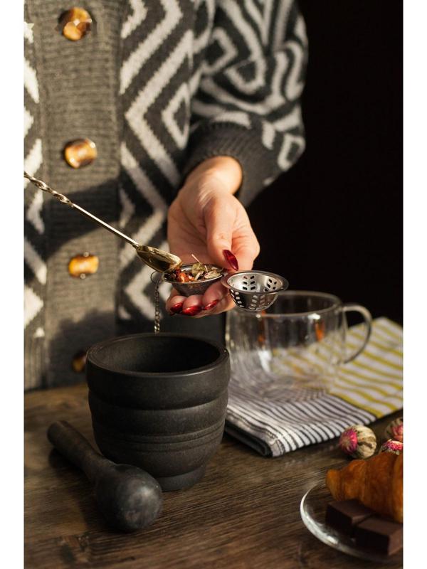 Ситечко для чая Доляна «Ёлочка», 4,5 см, на цепочке